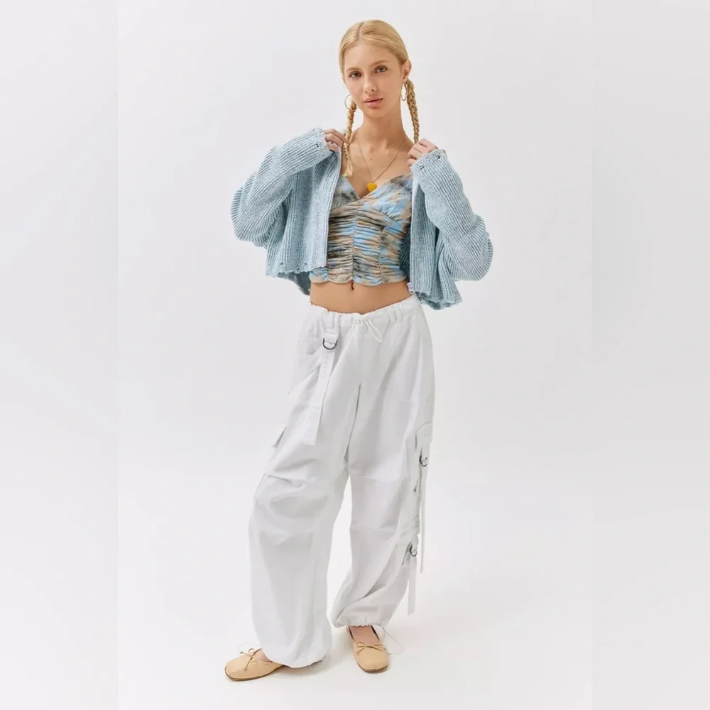 Urban Outfitters Rhode Distressed Hooded Zip-Up Cardigan - Picture 2 of 7